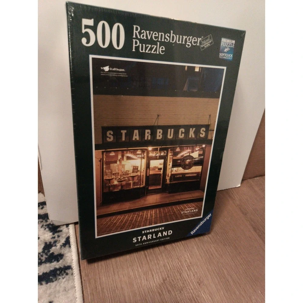 Ravensburger 500 Pc Puzzle Starbucks Starland 50th Ann.Pike Place Market Sealed